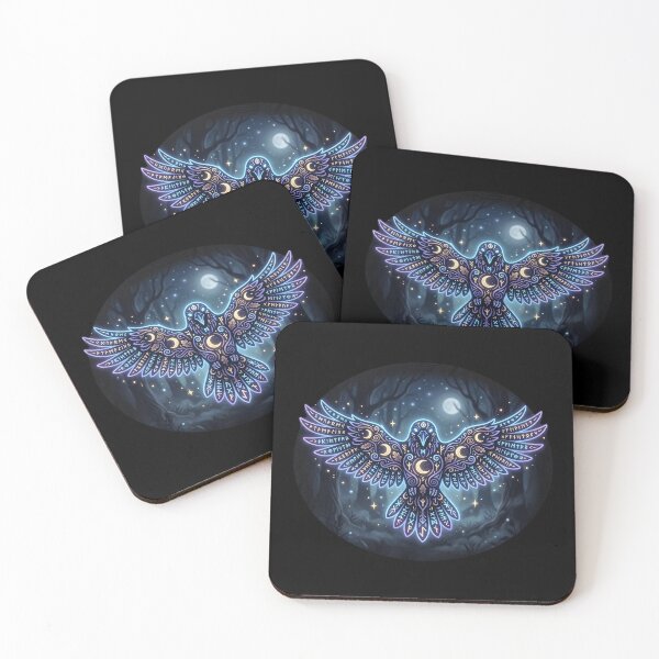 Item preview, Mystical Raven – Minimalist Night Motif designed and sold by Herzbaumatelier.