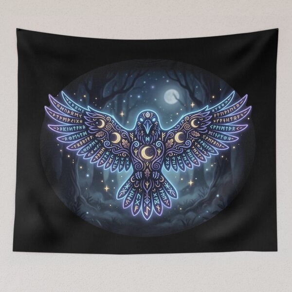 Item preview, Mystical Raven – Minimalist Night Motif designed and sold by Herzbaumatelier.