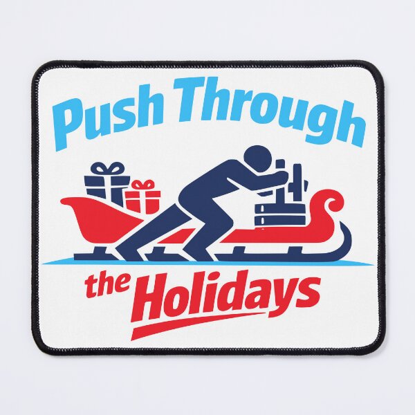 Item preview, Push Through The Holidays Christmas Fitness Gym Motivation designed and sold by FunFitLife Studio.