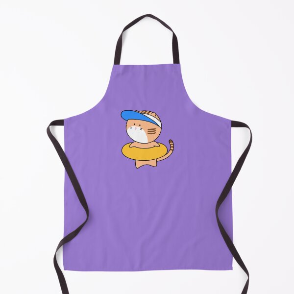 Item preview, Cute Orange Tabby Cat with Summer Tube and Blue Cap designed and sold by ubborn.