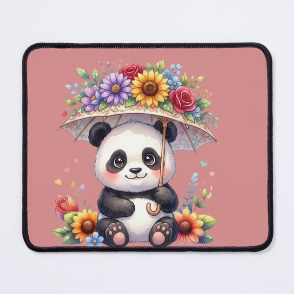 Item preview, Cute Panda with Floral Umbrella – Kindness Quote Aesthetic Illustration | Kawaii Animal Art designed and sold by QuietLines17.