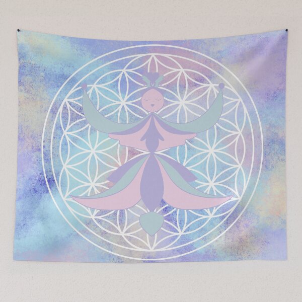 Item preview, The Aquamarina fairy and her Flower of Life designed and sold by Herami.