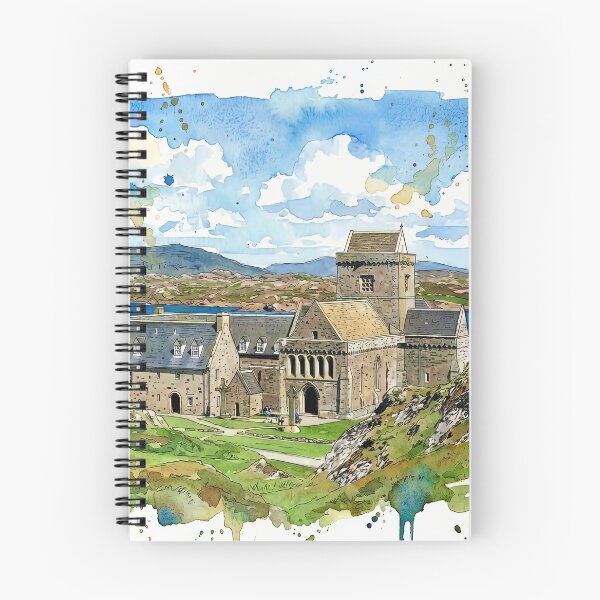 Item preview, Ilustración en acuarela de la Abadía de Iona, Isla de Iona, Escocia. designed and sold by davidelder.