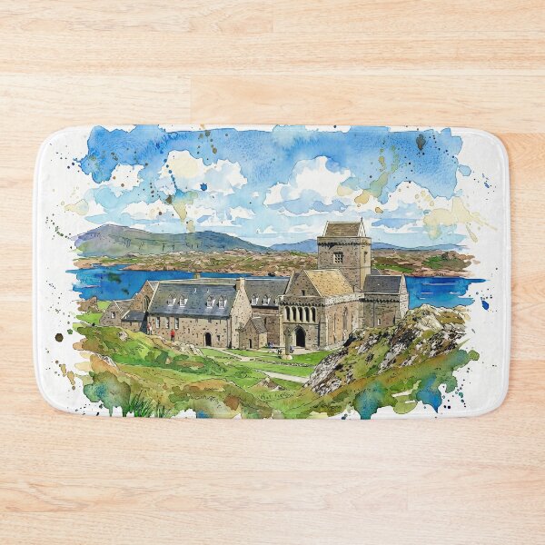 Item preview, Watercolour illustration of Iona  Abbey, Isle of Iona, Scotland designed and sold by davidelder.