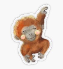 Wee Orangutan Transparent Sticker