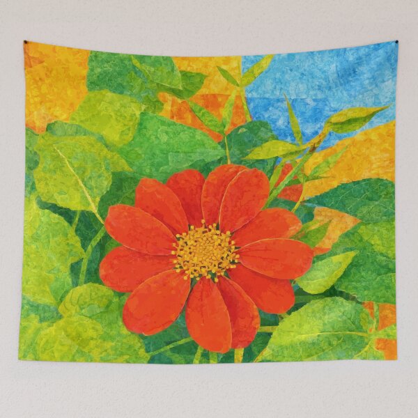 Item preview, Zinnia, Wild Flower, Papercut Collage Childrens Book Illustration, designed and sold by SWSandraWechner.