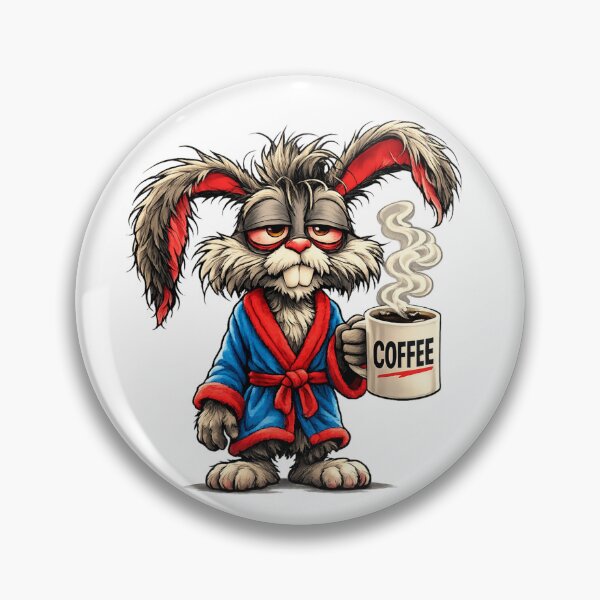 Item preview, Grumpy Bunny Needs Coffee Funny Design designed and sold by Gezonde-Voeding.
