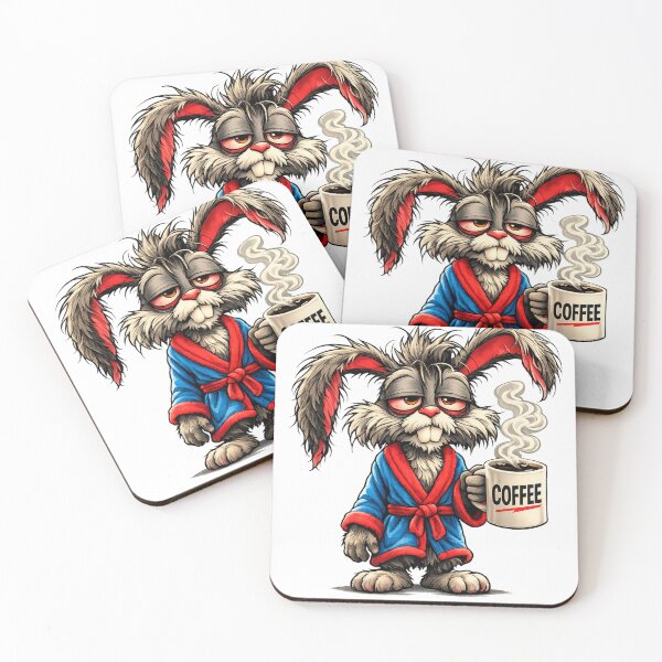 Item preview, Grumpy Bunny Needs Coffee Funny Design designed and sold by Gezonde-Voeding.