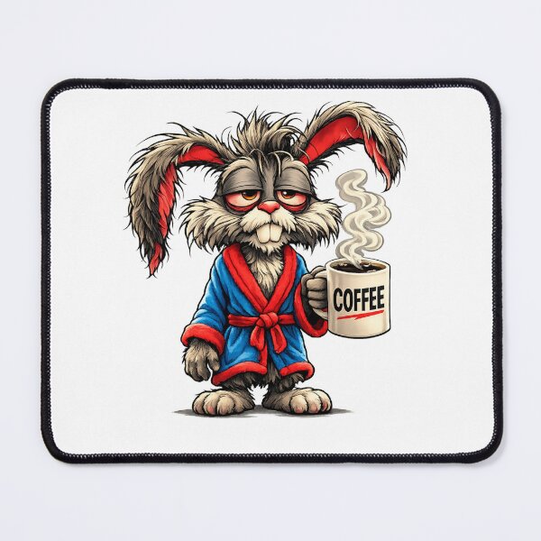 Item preview, Grumpy Bunny Needs Coffee Funny Design designed and sold by Gezonde-Voeding.