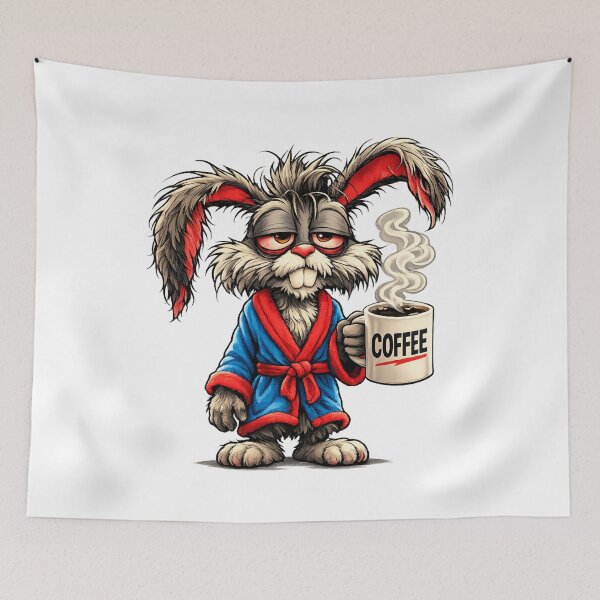 Item preview, Grumpy Bunny Needs Coffee Funny Design designed and sold by Gezonde-Voeding.