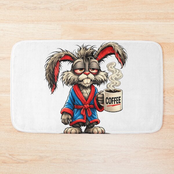Item preview, Grumpy Bunny Needs Coffee Funny Design designed and sold by Gezonde-Voeding.