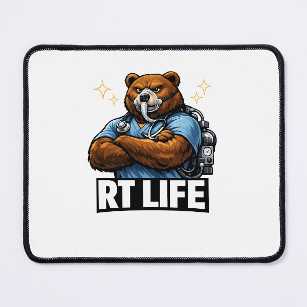 Item preview, Respiratory Therapist Bear Oxygen Mask RT Strong Medical ICU Healthcare Design designed and sold by ClinicalHubs.
