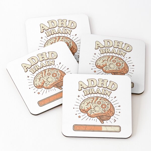 Item preview, ADHD Brain Retro Vintage Neurodivergent Illustration Design designed and sold by urbinet.
