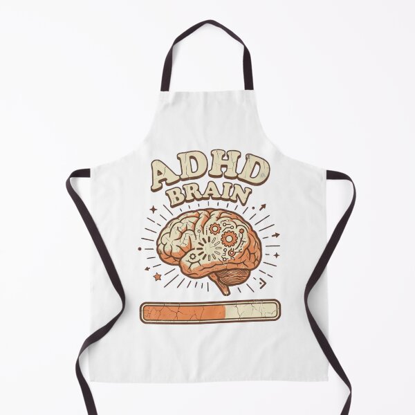 Item preview, ADHD Brain Retro Vintage Neurodivergent Illustration Design designed and sold by urbinet.