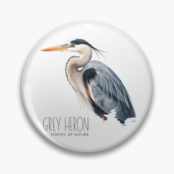 Item preview, Great Grey Heron – Elegant Bird Wildlife Illustration designed and sold by ArcticFoxStudio.