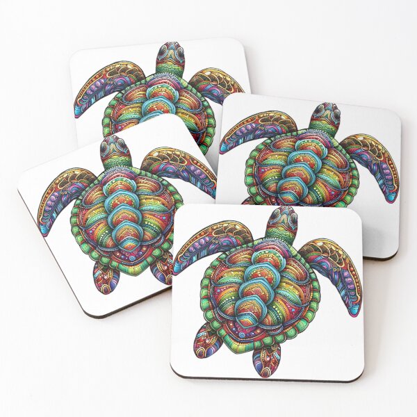 Item preview, Colorful Tribal Sea Turtle – Ocean Animal Design designed and sold by Zaru Art Studio.