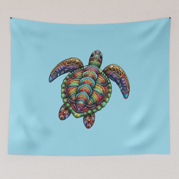 Item preview, Colorful Tribal Sea Turtle – Ocean Animal Design designed and sold by Zaru Art Studio.