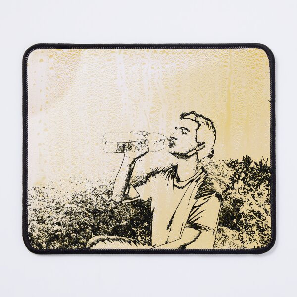 Item preview, It's hot! A young man is drinking water from a bottle. designed and sold by Alan-David.