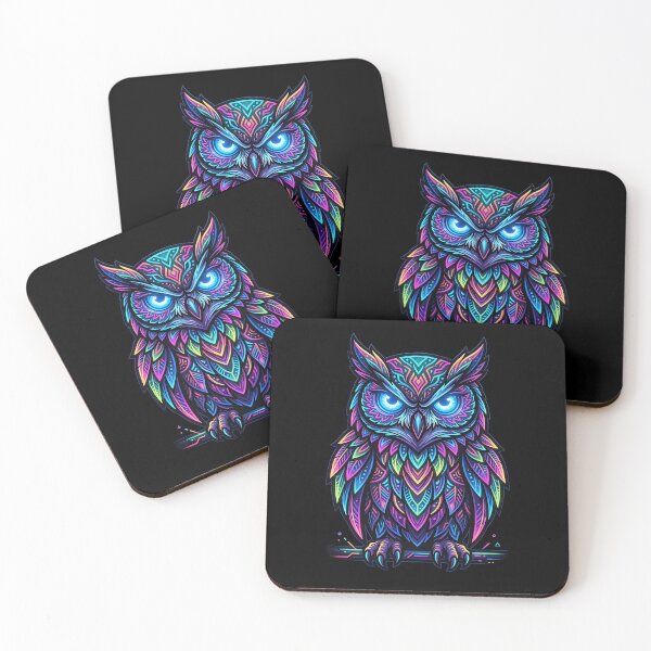 Item preview, Neon Owl Night Party – Glowing Night Vibes designed and sold by RH Design Lab.