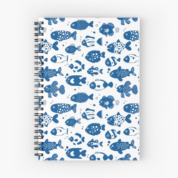 Item preview, Blue Fish Pattern Minimal Coastal Ocean designed and sold by trajeado14.