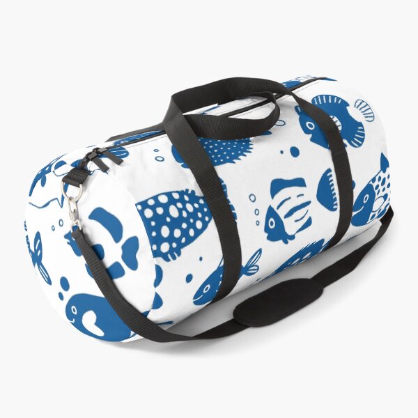 Item preview, Blue Fish Pattern Minimal Coastal Ocean designed and sold by trajeado14.