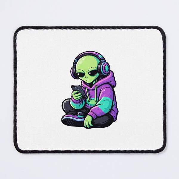 Item preview, Bored Alien Gamer - Neon Aesthetic Sticker designed and sold by LYZ7VANI.