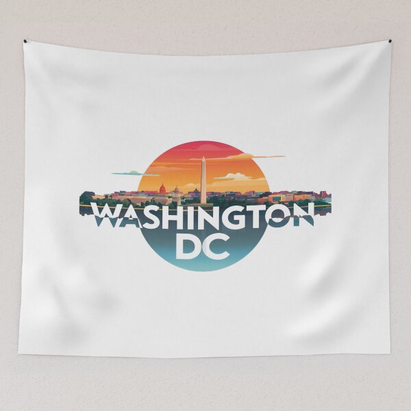 Item preview, Washington DC Retro Circle Skyline Cityscape designed and sold by Fenay Designs.