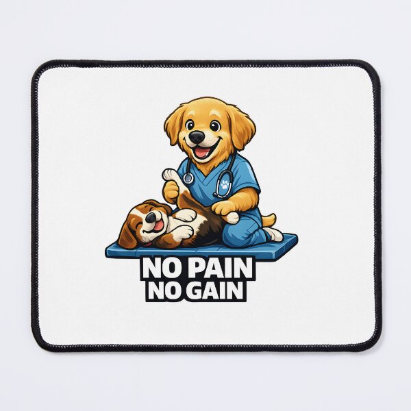 Item preview, No Pain No Gain Physical Therapy Dog Rehab PT Motivational Healthcare Recovery Design designed and sold by ClinicalHubs.