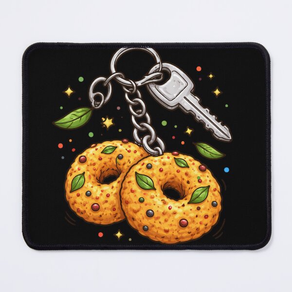 Item preview, Fun Street Food Art – Vada Keychain Illustration designed and sold by LineLoo.