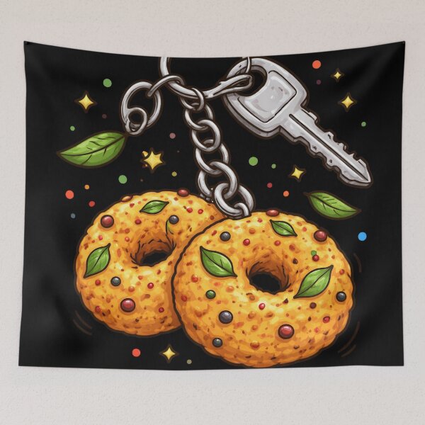 Item preview, Fun Street Food Art – Vada Keychain Illustration designed and sold by LineLoo.