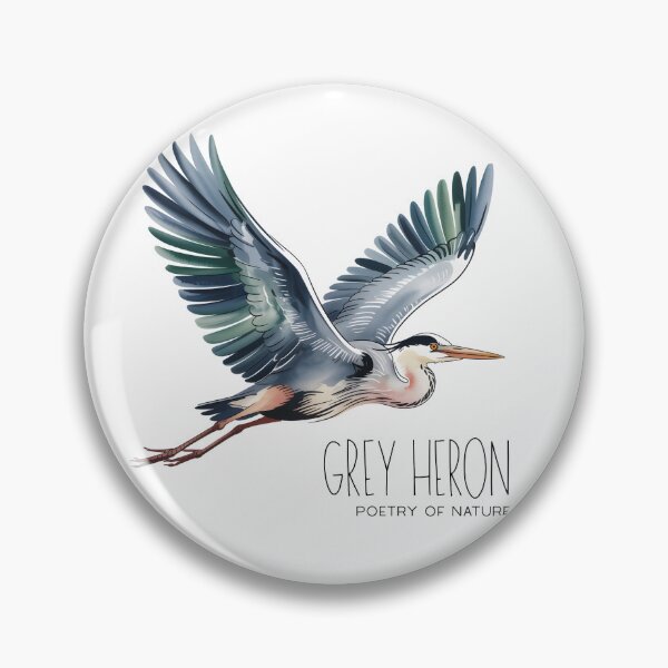 Item preview, Flying Grey Heron Poetry of Nature – Elegant Bird Illustration designed and sold by ArcticFoxStudio.
