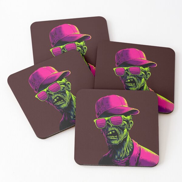 Item preview, Retro Neon Zombie With Shades and Cap designed and sold by VantagePrints.