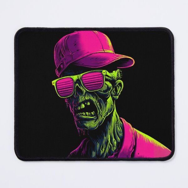 Item preview, Retro Neon Zombie With Shades and Cap designed and sold by VantagePrints.