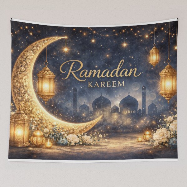 Item preview, Ramadan Kareem Crescent Moon and Lantern Design designed and sold by CLOUTKULT.