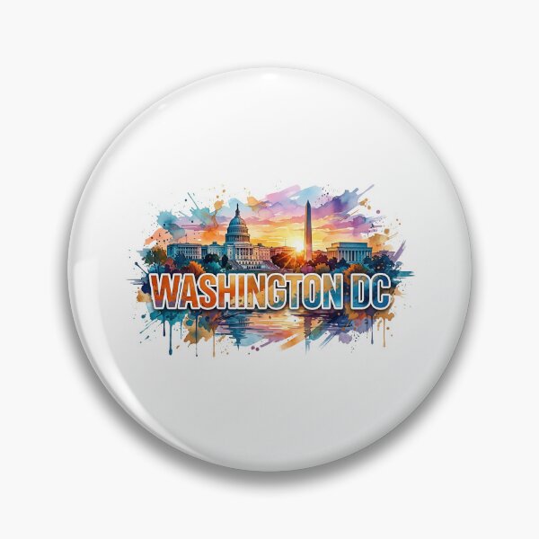 Artikelvorschau, Bunte Wasserfarben-Farbspritzer-Skyline von Washington DC entworfen und verkauft von Fenay Designs.