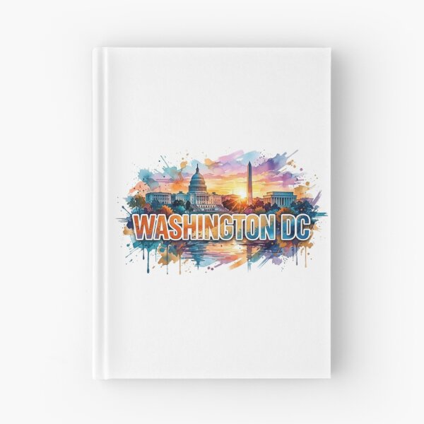 Item preview, Washington DC Colorful Watercolor Paint Splatter Skyline designed and sold by Fenay Designs.