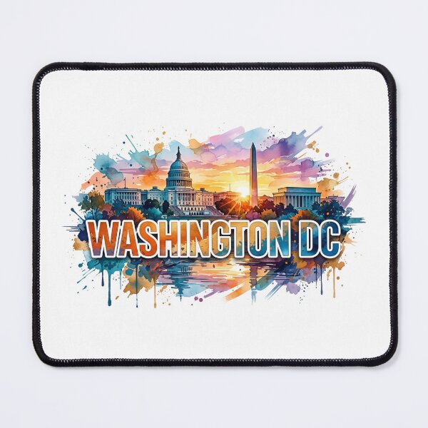 Item preview, Washington DC Colorful Watercolor Paint Splatter Skyline designed and sold by Fenay Designs.