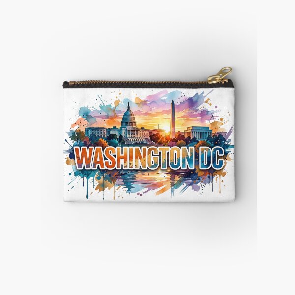 Artikelvorschau, Bunte Wasserfarben-Farbspritzer-Skyline von Washington DC entworfen und verkauft von Fenay Designs.