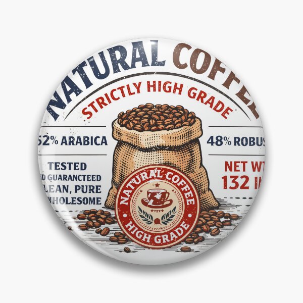 Item preview, Vintage Coffee Bean Label T-Shirt designed and sold by Matinez Pink.