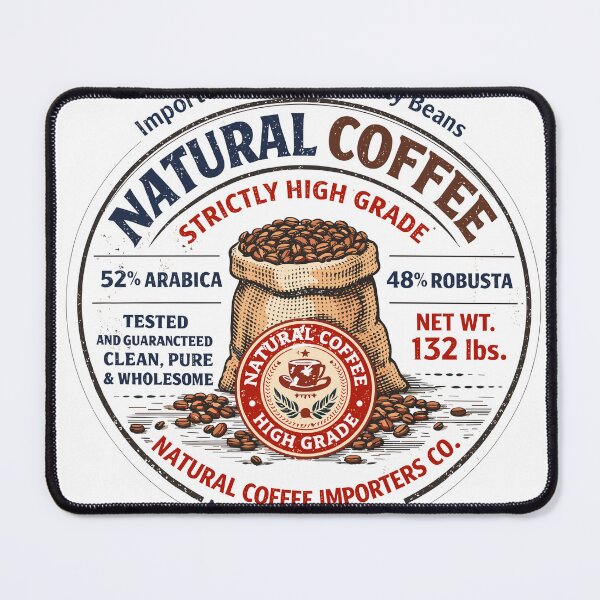 Item preview, Vintage Coffee Bean Label T-Shirt designed and sold by Matinez Pink.