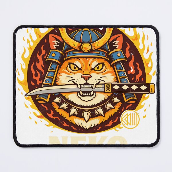 Item preview, Neko Samurai Warrior Cat T-Shirt designed and sold by Matinez Pink.