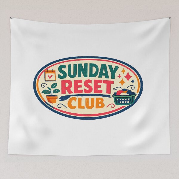Item preview, Sunday Reset Club Retro Stamp designed and sold by VaultInk.