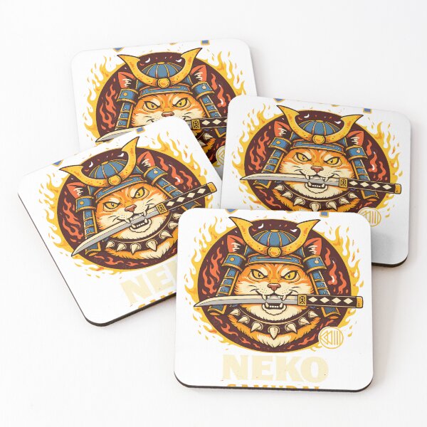 Item preview, Neko Samurai Warrior Cat T-Shirt designed and sold by Matinez Pink.