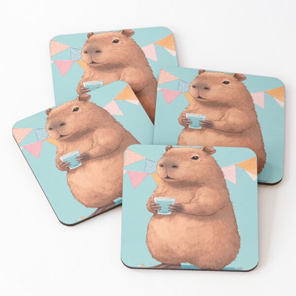 Item preview, Capybara Party Animal Celebration Drink Design designed and sold by NicolasGlowArt.