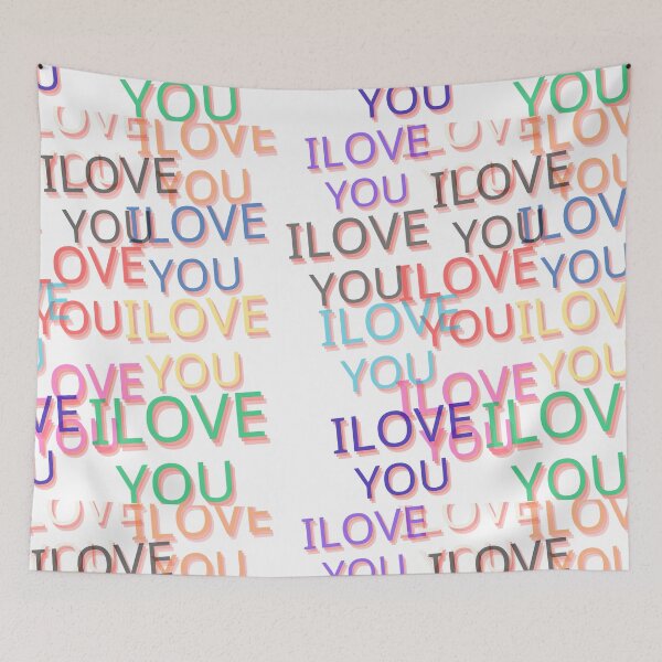 Item preview, Colorful Glitch I Love You Typography Design designed and sold by STICKOANIME.
