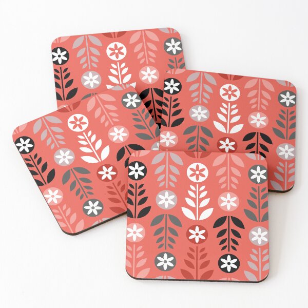 Item preview, Scandinavian Flowers Red designed and sold by Pinkdeer Designs.