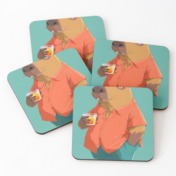 Item preview, Relaxed Capybara Tropical Drink Polo Shirt designed and sold by NicolasGlowArt.