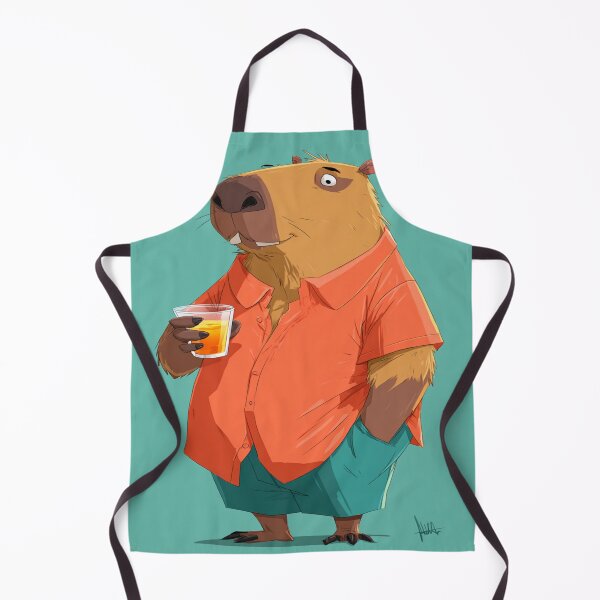 Item preview, Relaxed Capybara Tropical Drink Polo Shirt designed and sold by NicolasGlowArt.