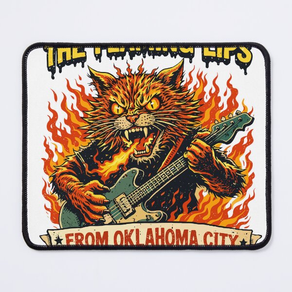 Item preview, Flaming Lips Cat Guitar T-Shirt designed and sold by Matinez Pink.