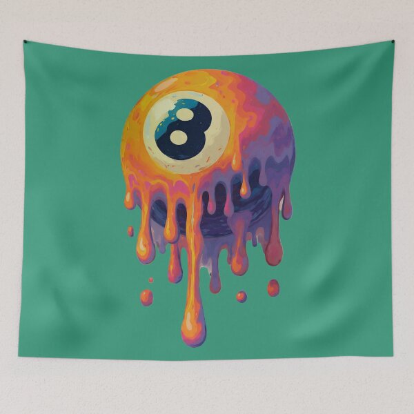 Item preview, Melting Colorful Surrealist 8-Ball Pool Design designed and sold by VantagePrints.